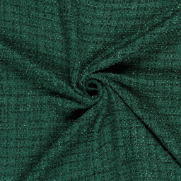 Tissu tweed effet lurex vert sapin - Imani