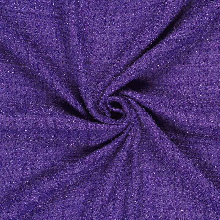 Tissu tweed effet lurex violet - Imani