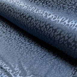 Tissu Satin Léopard ton sur ton bleu - oeko tex