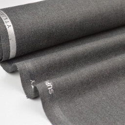 coupon de 63cm de tissu gabardine costume et confection gris - oeko tex
