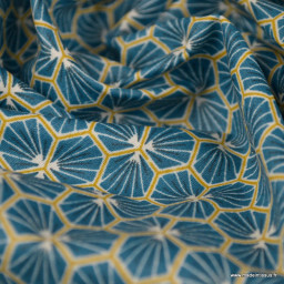 Tissu coton Riad Enduit coloris Canard Oeko tex