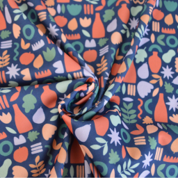 Pul contact alimentaire motifs Amphores graphique bleu marine - motif exclusif