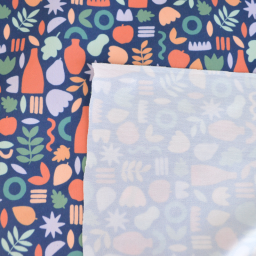 Pul contact alimentaire motifs Amphores graphique bleu marine - motif exclusif
