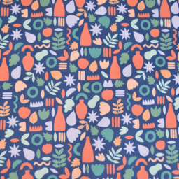 Pul contact alimentaire motifs Amphores graphique bleu marine - motif exclusif