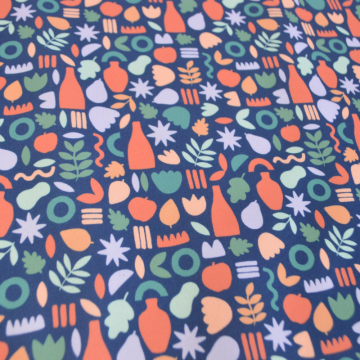 Pul contact alimentaire motifs Amphores graphique bleu marine - motif exclusif