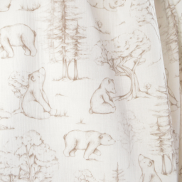 Tissu Double Gaze de Coton – Motif Ours et Forêt de Sapins