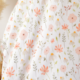 Toile de coton motif prairie de fleurs Sauvages