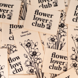Assortiment de 2 étiquettes tissées - Flower Lover Club - Ikatee