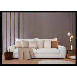 coupon de 103cm de tissu bouclette d'ameublement Beira brique