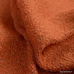 Tissu bouclette d'ameublement Beira brique