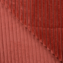 Tissu minky Rayures côtelé coloris Terracotta
