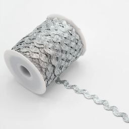 Serpentine Croquet métallique uni argenté 13mm x1m