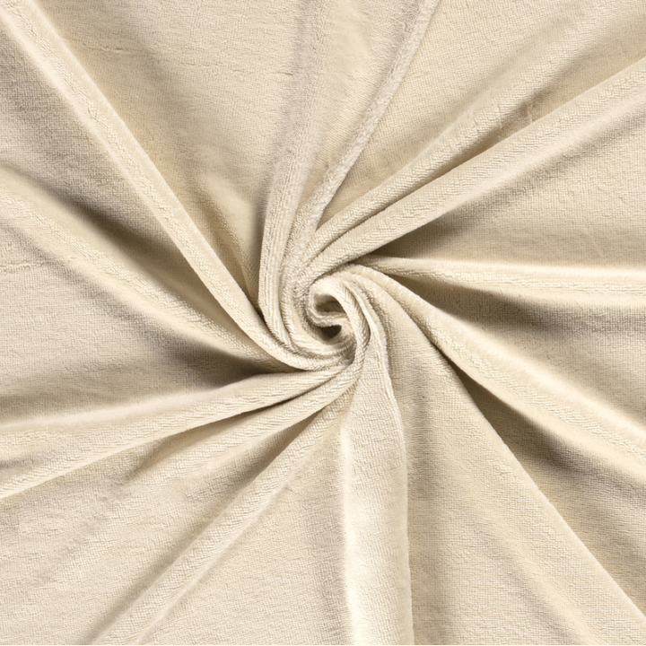 Tissu micro éponge de bambou Crème - oeko tex