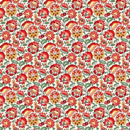 Tissu coton Gange motif fleurs Turquoise - oeko tex