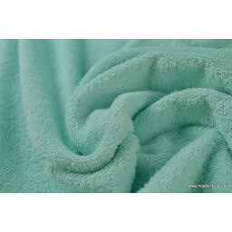 Tissu Eponge 100% coton menthe lisiere cousue au mètre