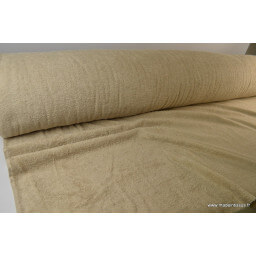 Tissu Eponge 100% coton beige lisiere cousue au mètre