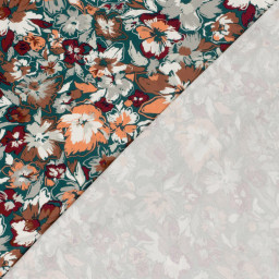 Tissu Jersey de Viscose motifs fleurs fond vert foncé - OEKO TEX