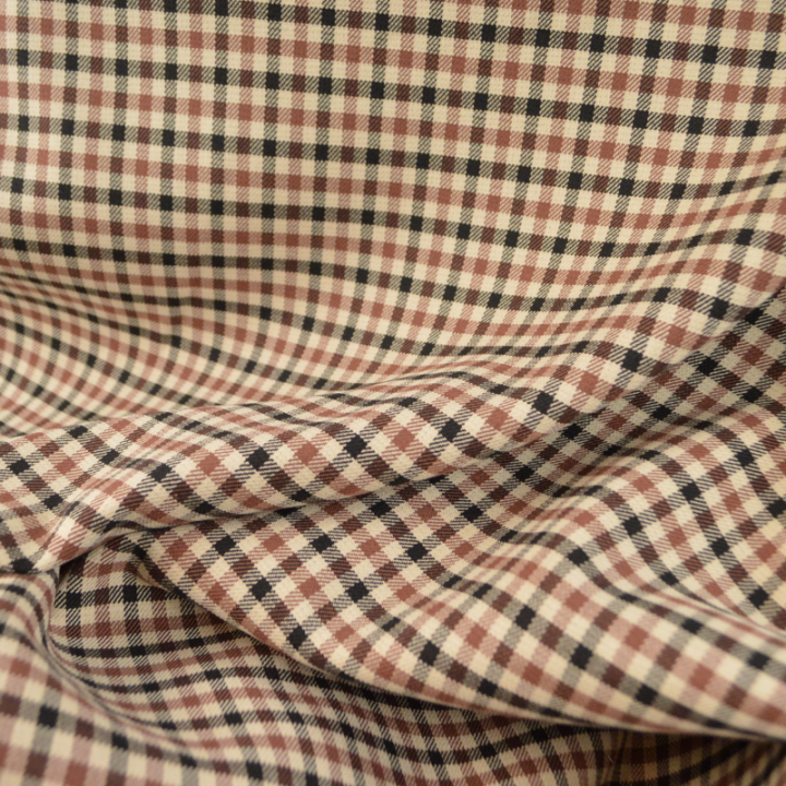 Tissu Bengaline Prince de Galles Marron