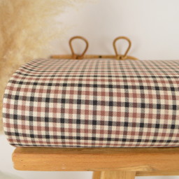 Tissu Bengaline Prince de Galles Marron