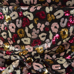 Tissu Sequin léopard multicouleurs