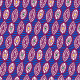 Tissu cretonne coton style wax bleu – Motif graphique africain