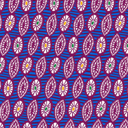 Tissu cretonne coton style wax bleu – Motif graphique africain