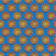 Tissu cretonne coton style wax bleu – Motif rond africain