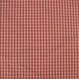 Tissu seersucker Eli Vichy petits carreaux - Cacao et rose Thé