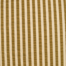 Tissu seersucker à rayures Tom - Pêche et Havane