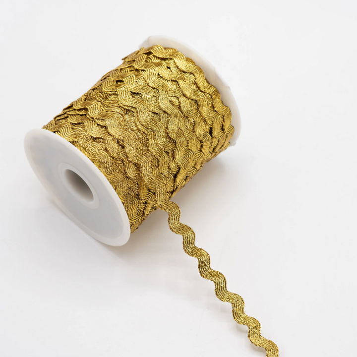 Serpentine Croquet métallique uni doré 13mm