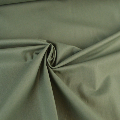 Tissu popeline coton Vert olive- OEKO TEX