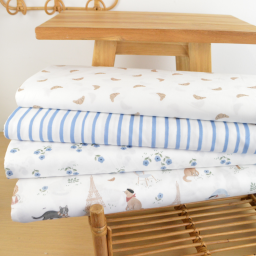 Tissu popeline de coton motif fleurs fond blanc - Vive la France