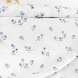 Tissu popeline de coton motif fleurs fond blanc - Vive la France
