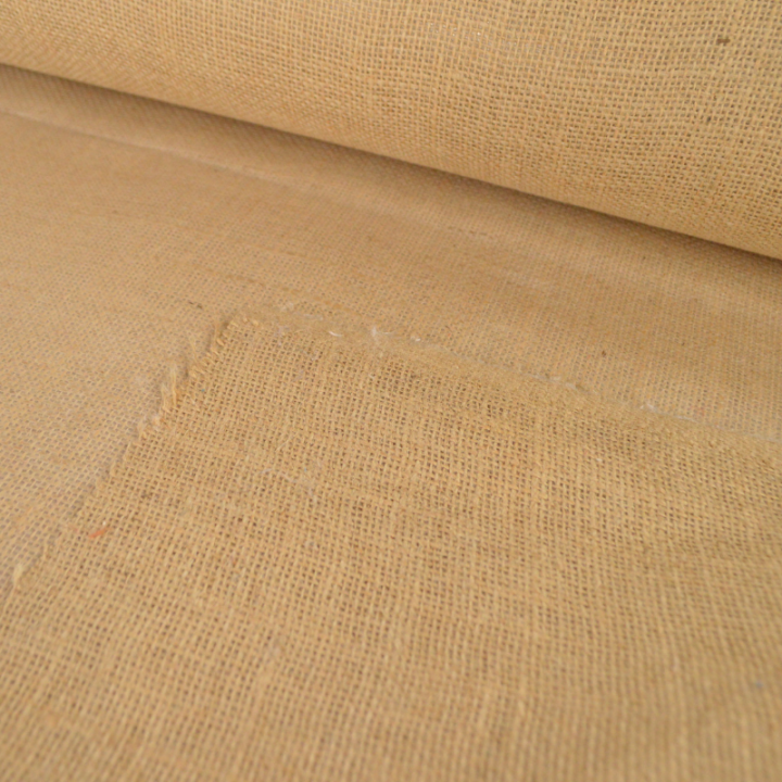 Tissu Toile de Jute Naturel contrecollée d'un film plastique