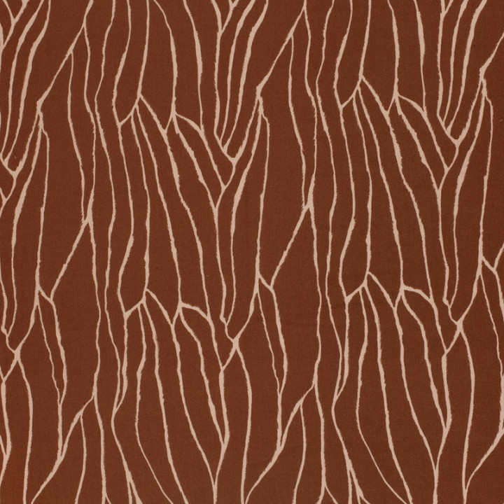 Tissu Twill de Viscose – Motif Graphique "Ondes Terracotta"