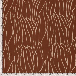 Tissu Twill de Viscose – Motif Graphique "Ondes Terracotta"