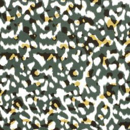 Tissu Jersey de Viscose – Motif Panthère Vert Sauvage - OEKO TEX