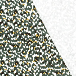 Tissu Jersey de Viscose – Motif Panthère Vert Sauvage - OEKO TEX