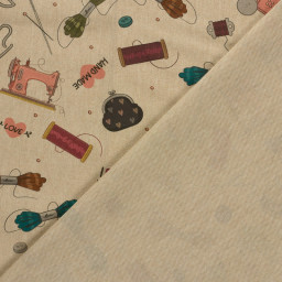 Tissu Aspect Lin – Motif Couture & Mercerie Vintage