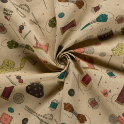Tissu Aspect Lin – Motif Couture & Mercerie Vintage
