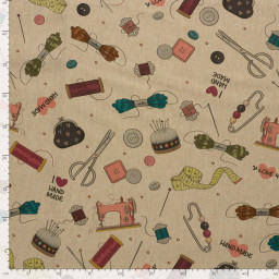 Tissu Aspect Lin – Motif Couture & Mercerie Vintage
