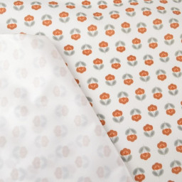 Pul contact alimentaire motifs fleurs vintage terracotta fond blanc - exclusif