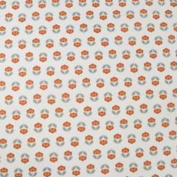 Pul contact alimentaire motifs fleurs vintage terracotta fond blanc - exclusif