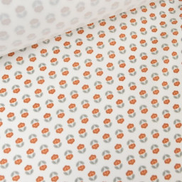 Pul contact alimentaire motifs fleurs vintage terracotta fond blanc - exclusif