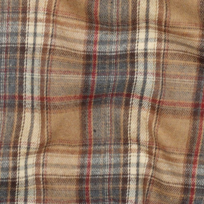 Flanelle Tartan Highland – Camel & Bleu Denim