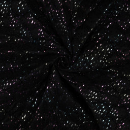 Tissu matelassé losange irisé fond noir