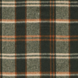 Tissu Tartan Écossais Loch Ness – Carreaux Vert, Orange et Écru