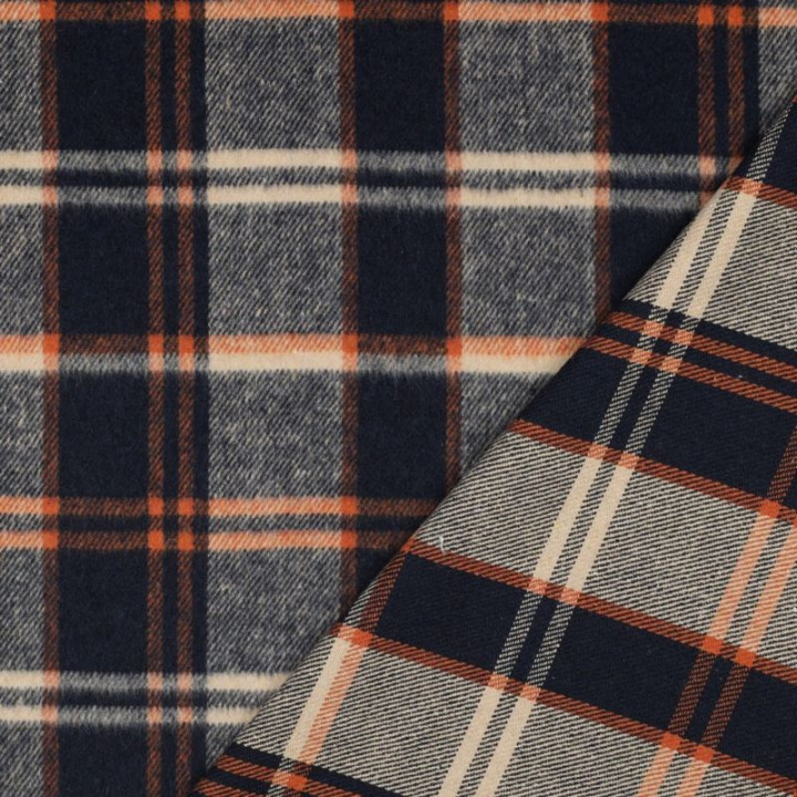 Tissu Tartan Écossais Loch Ness – Bleu marine